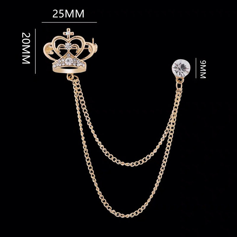 Chic star shape brooch with chain