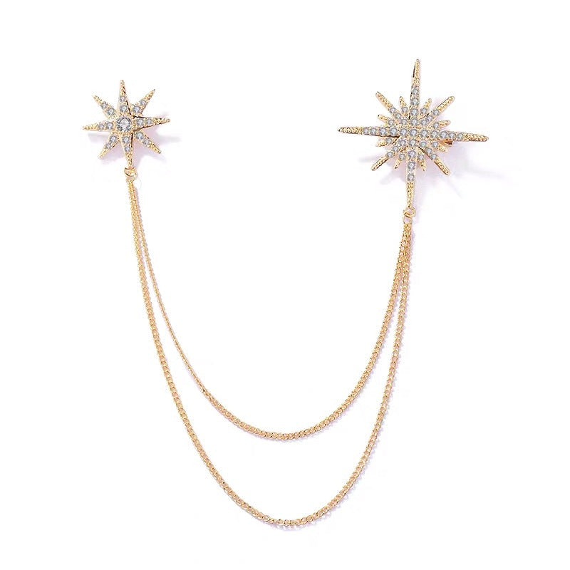 Durable electroplated star brooch