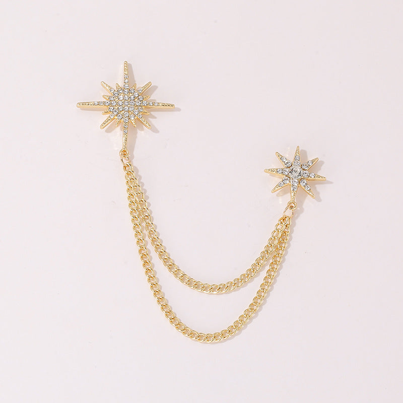 Durable electroplated star brooch