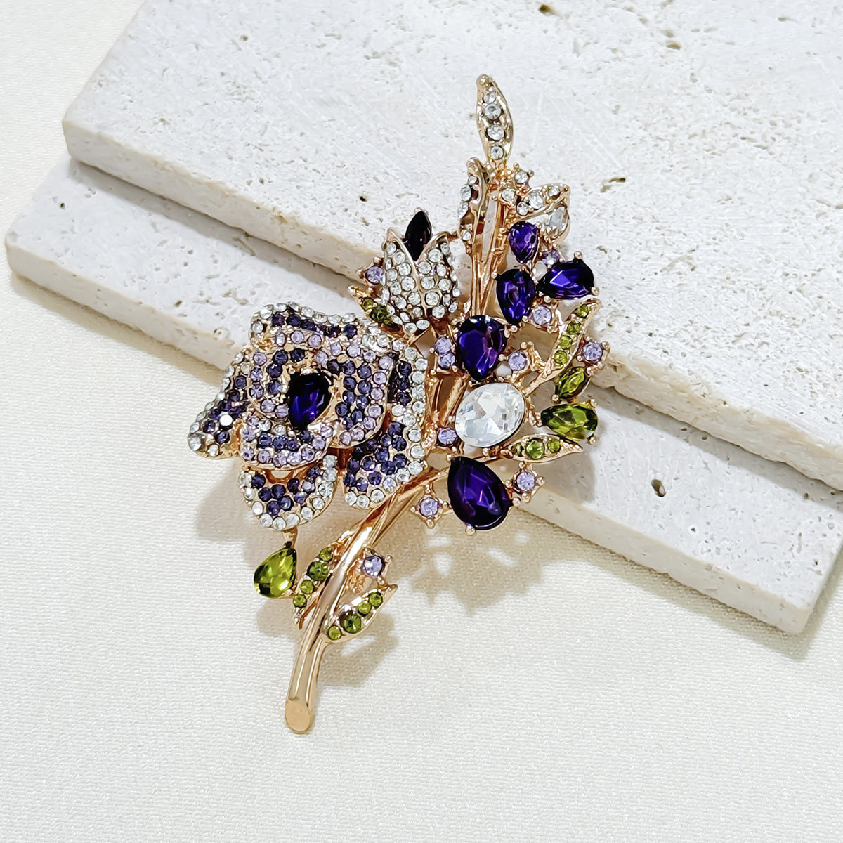 Elegant brooch pinned on clothing