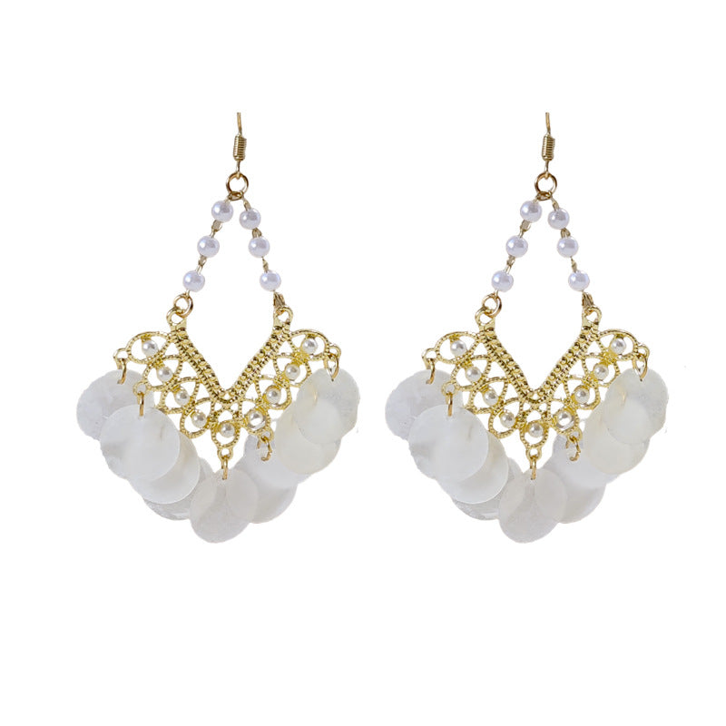 Chic Vintage Shell Tassel Earrings image 2