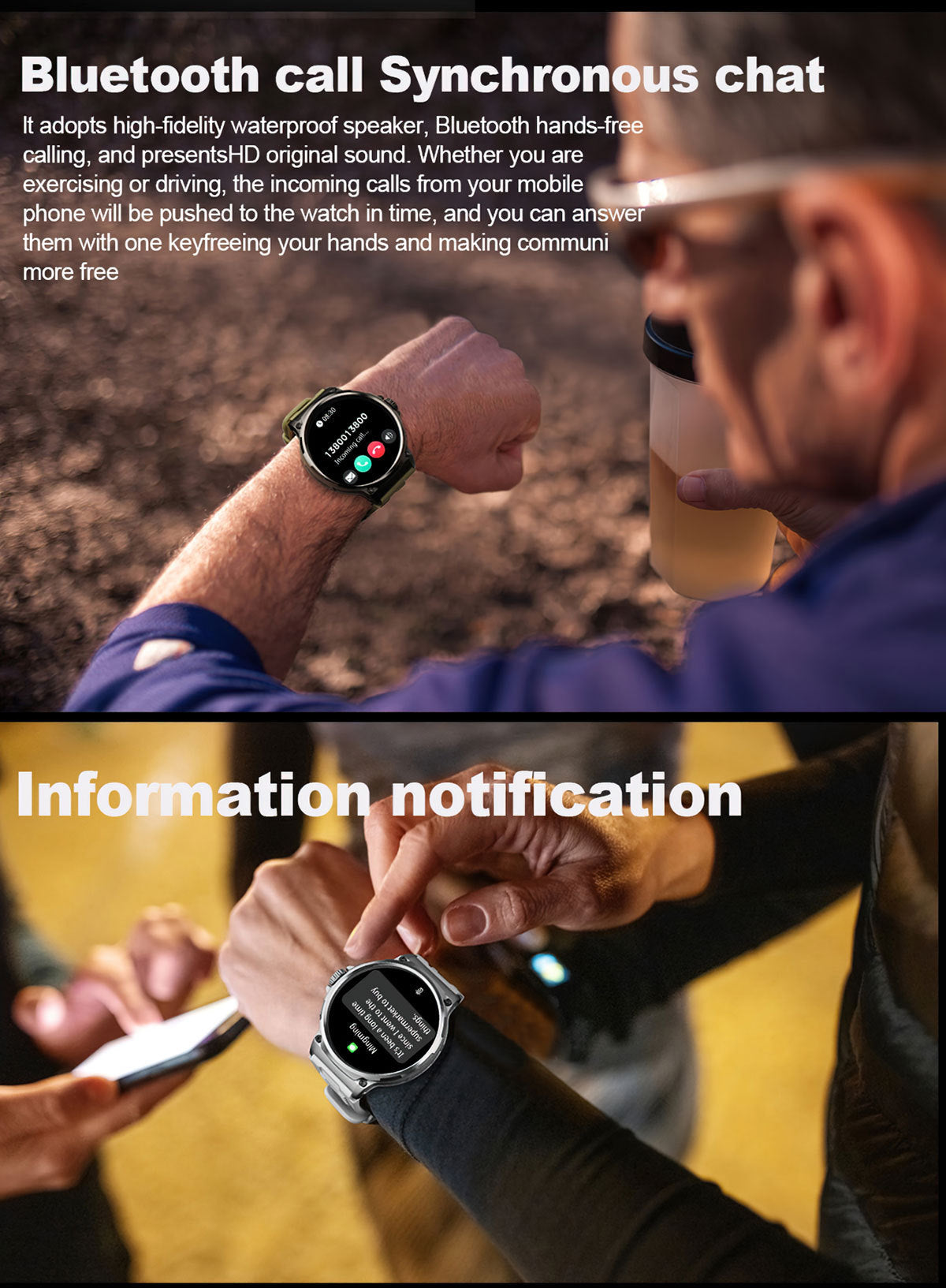 V69 Smartwatch with silicone strap details