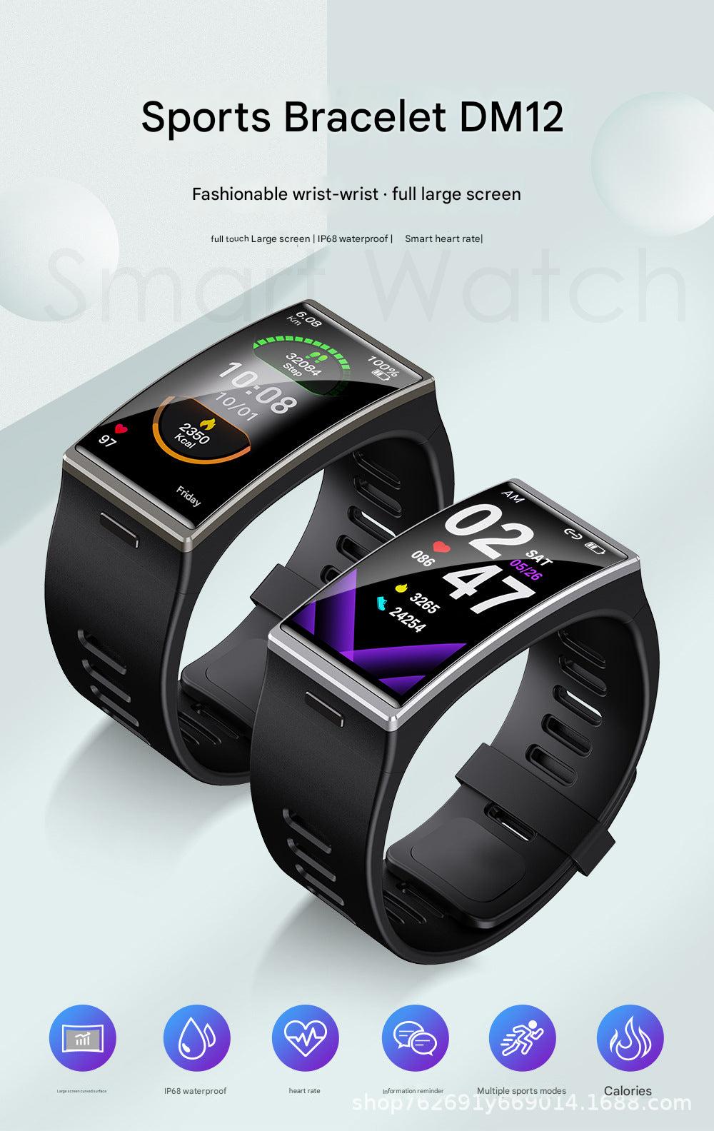 DM12 smartwatch charging with magnet