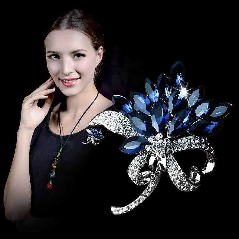 multiple color variations of flower bouquet brooch