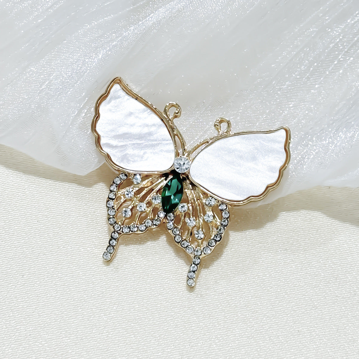 Natural Shell Butterfly Brooch - Image 1