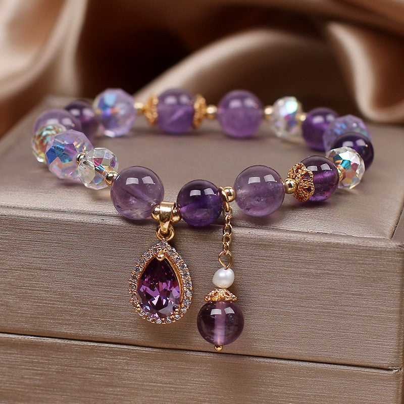 Amethyst Bracelet with zircon accents