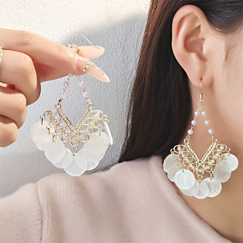Chic Vintage Shell Tassel Earrings image 9