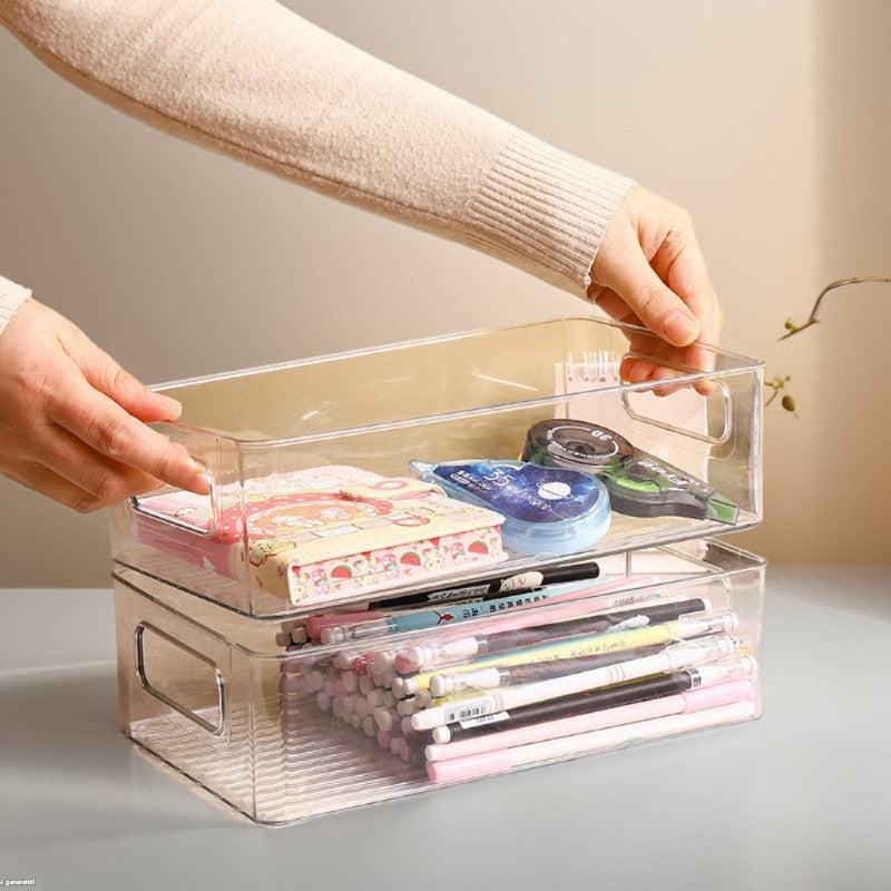 Clear desktop organizer for makeup and stationery - image 1