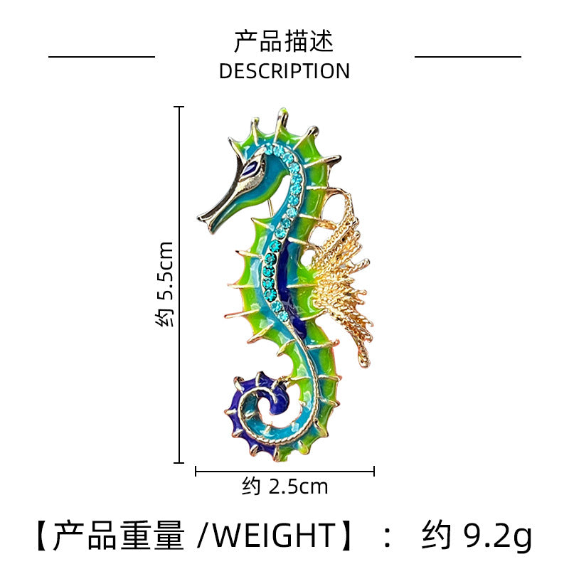 Seahorse Brooch Multi-color Design Image 2