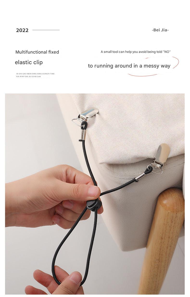 Slip resistant clamp for sofa covers