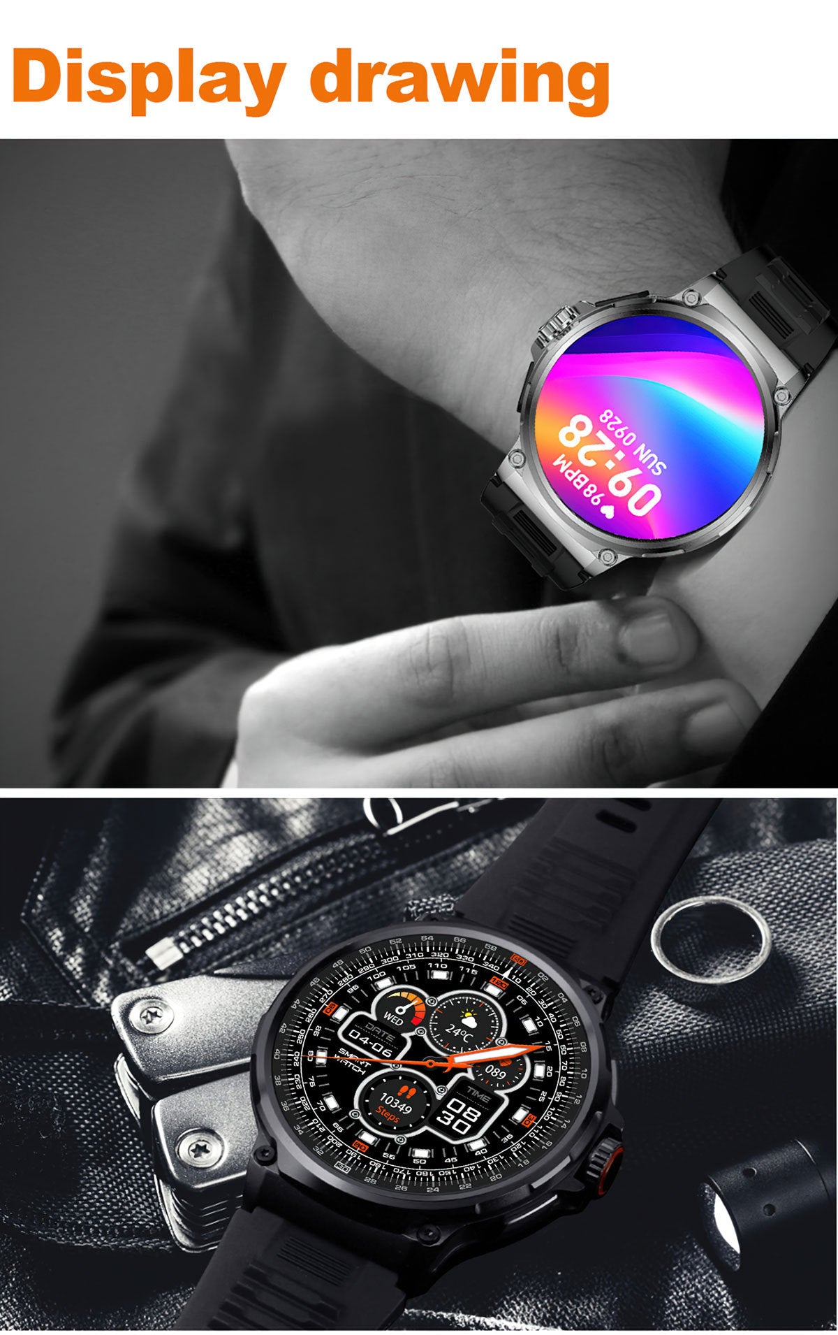 V69 Smartwatch displaying sport tracking mode