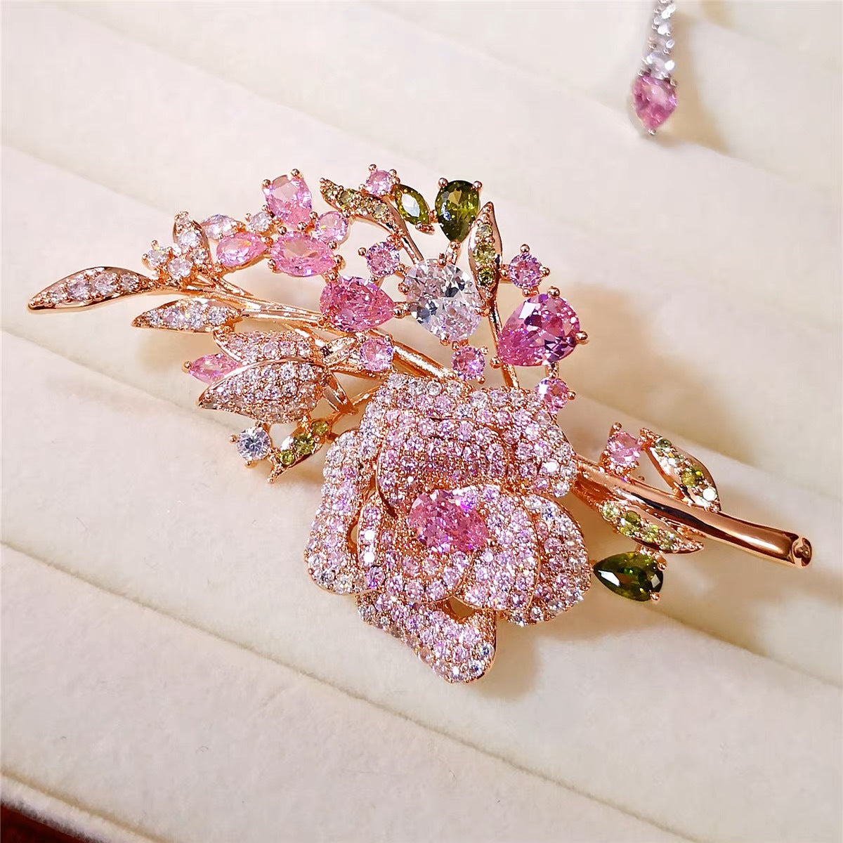 Elegant brooch pinned on clothing