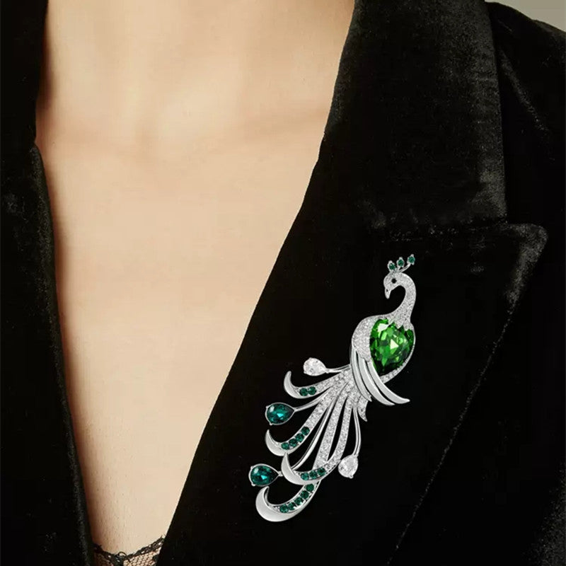 Close-up detail of zircon stones on brooch image 9
