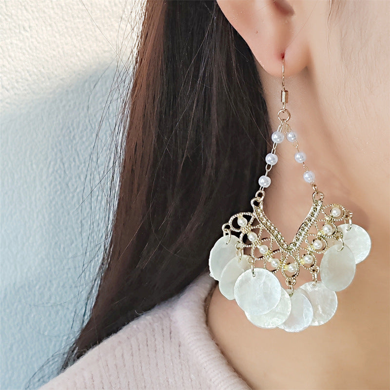 Chic Vintage Shell Tassel Earrings image 6