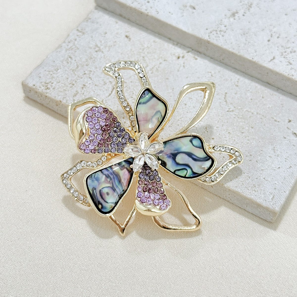 Rhinestone bowknot brooch on a coat