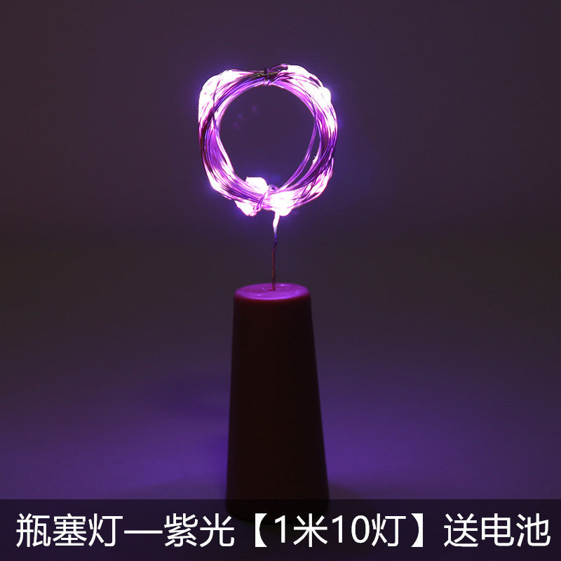 outdoor festive LED lighting bottle stopper purple