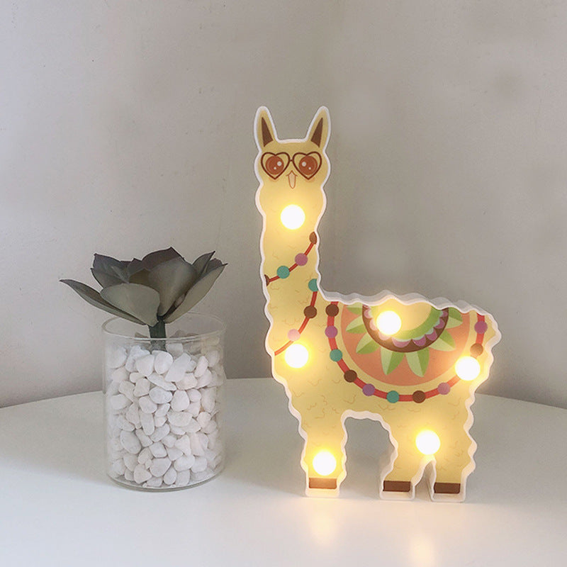 decorative alpaca themed night light for rooms