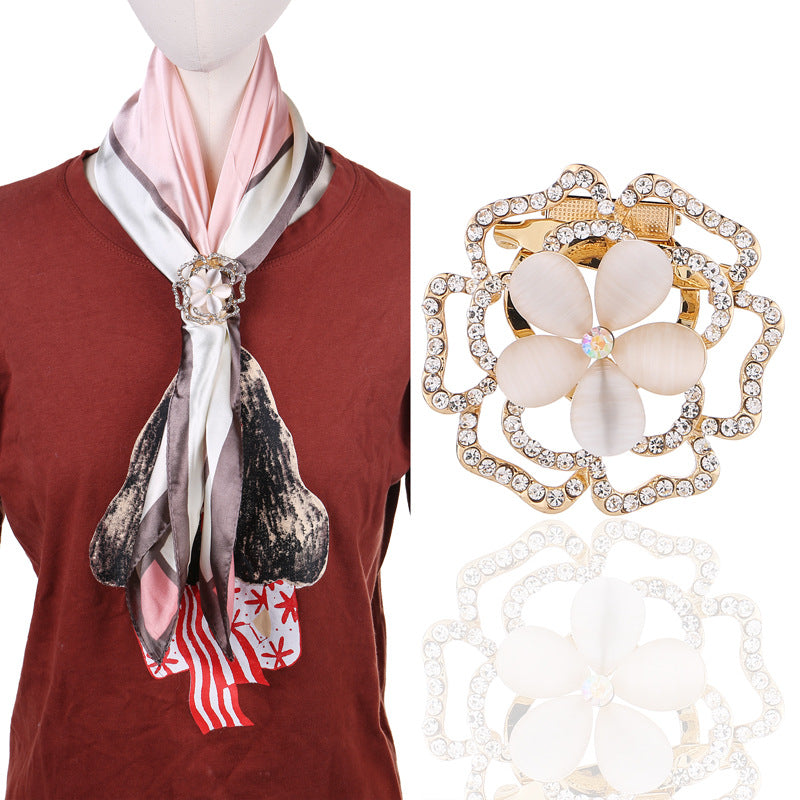 Floral Brooch Pin Styled with T-Shirt