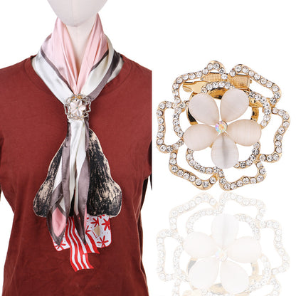 Floral Brooch Pin Styled with T-Shirt