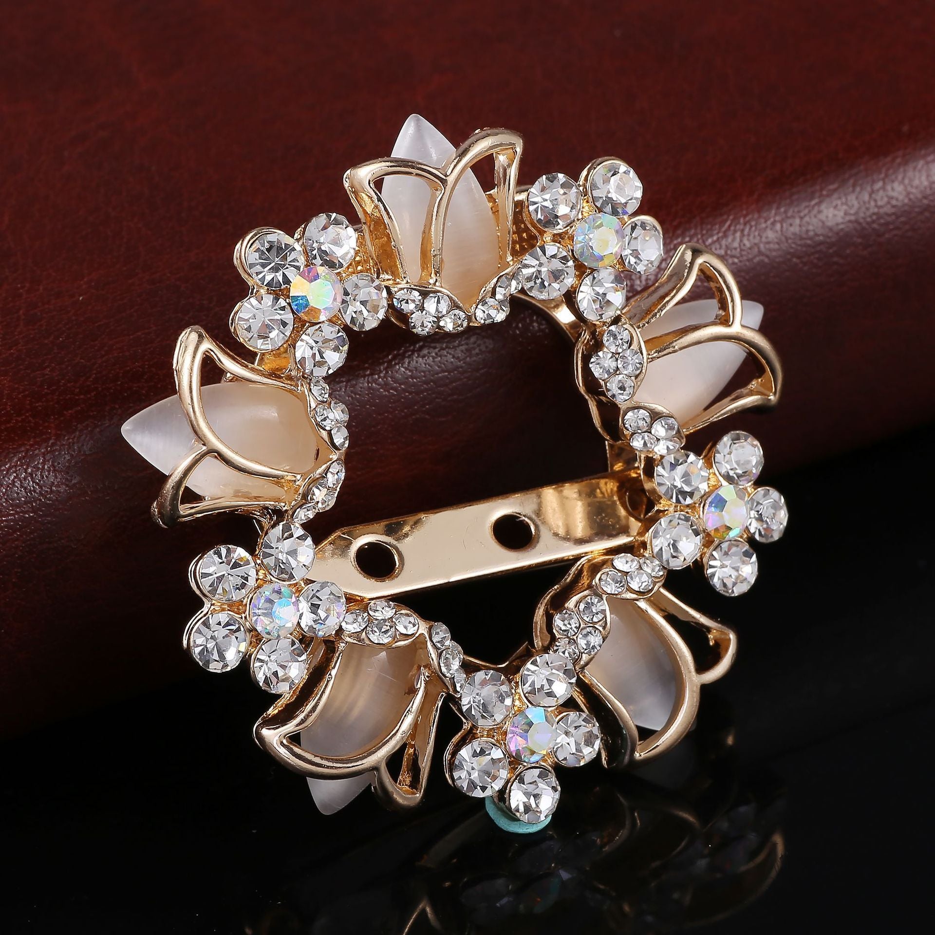Unisex Rhinestone Brooch on Model