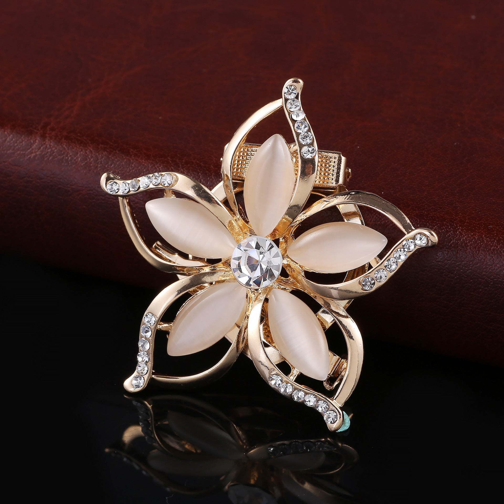 Unisex Rhinestone Brooch on Model