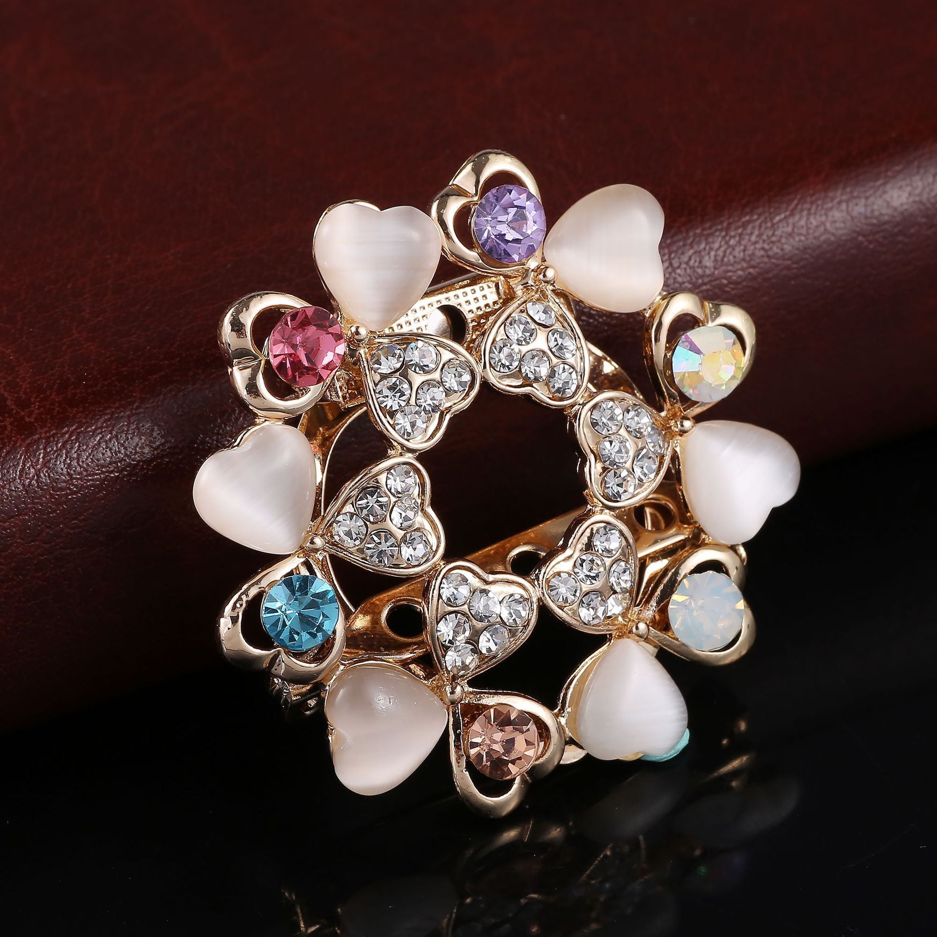 Unisex Rhinestone Brooch on Model
