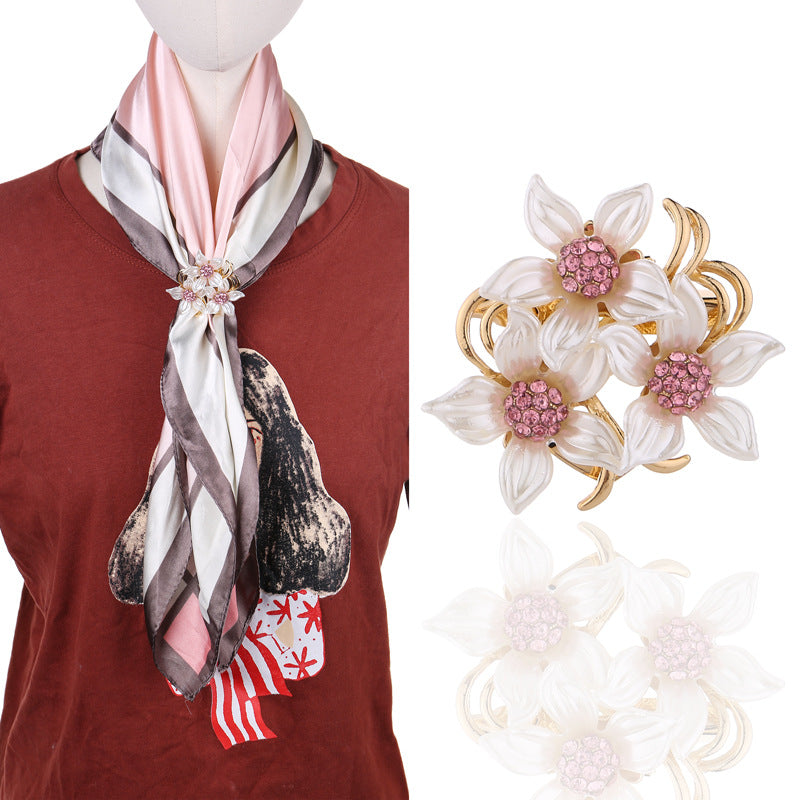 Floral Brooch Pin Styled with T-Shirt