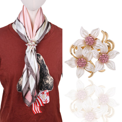 Floral Brooch Pin Styled with T-Shirt