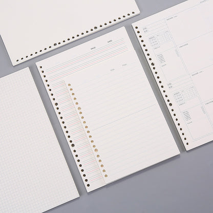 Variety of blank and lined notebook sheets