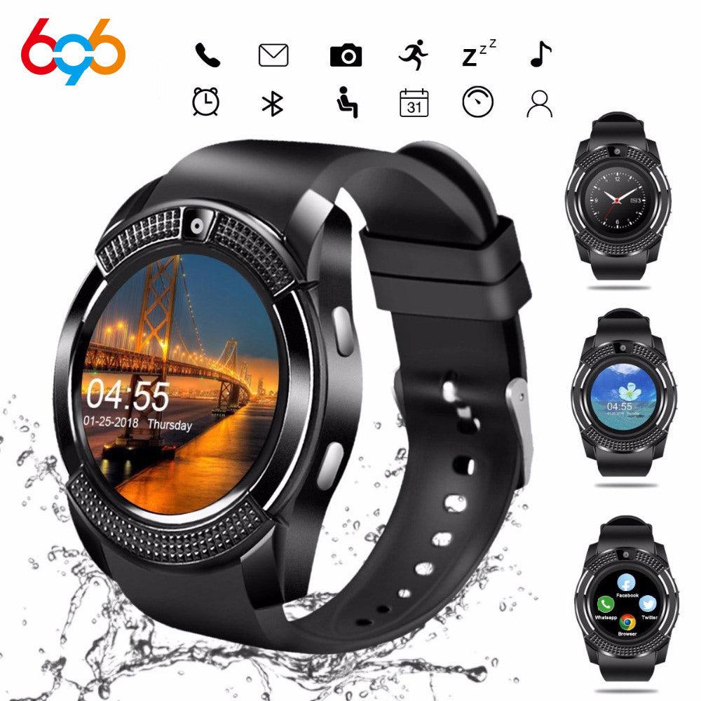 V8 Smartwatch display showing health metrics