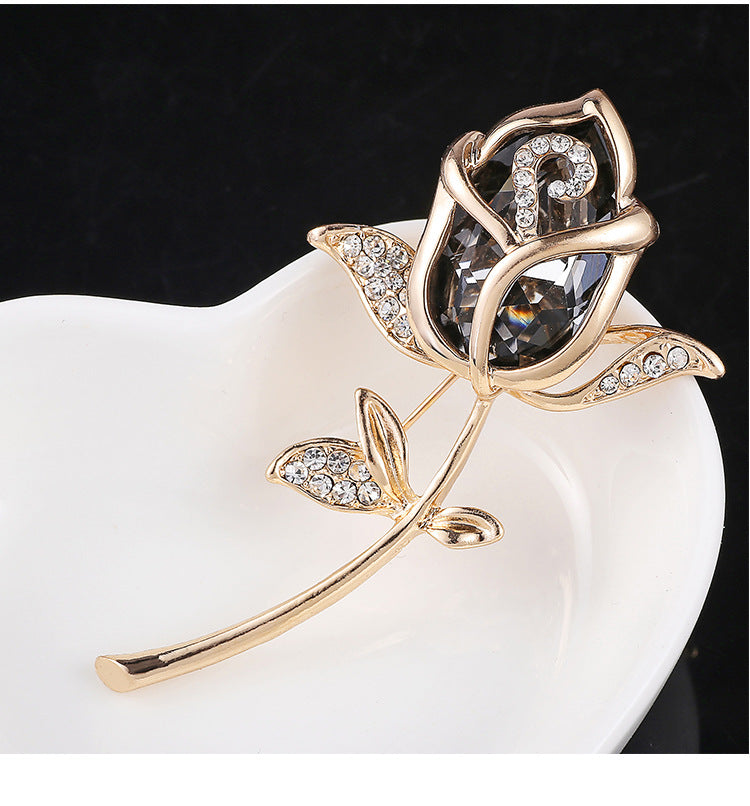 Wearing Rose Brooch with Outfit - Image 7