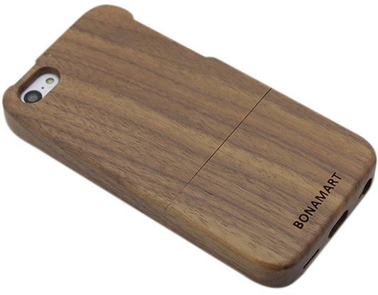 BONAMART Bamboo Wood Dark Textured Case For Apple iPhone