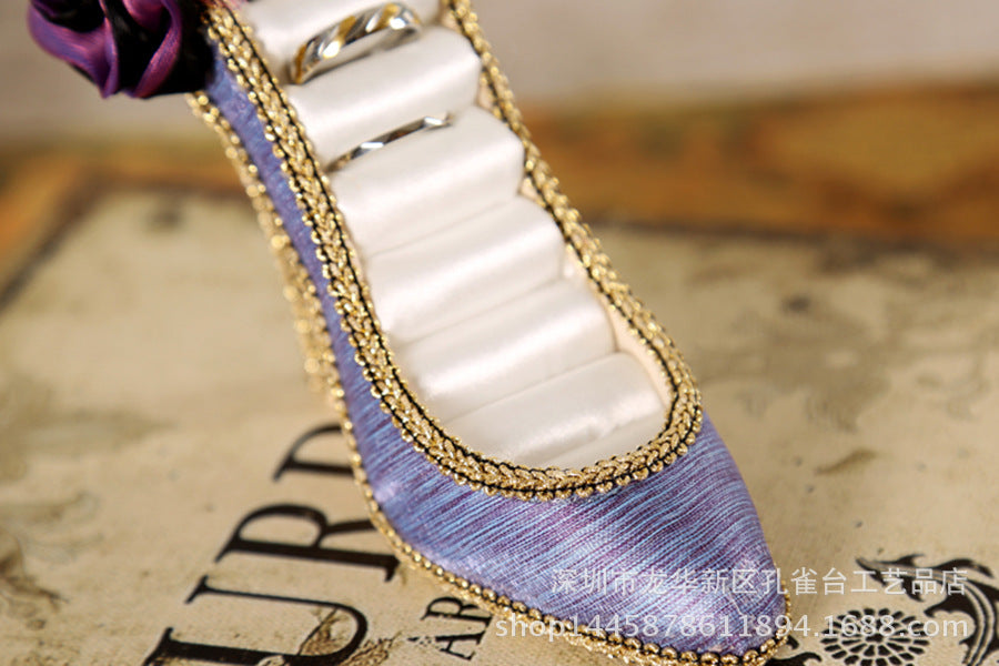 royal blue high heel accessory display