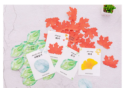 Assorted leaf-shaped memo notes collection
