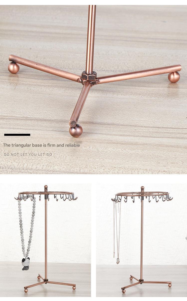 rotatable jewelry holder with multiple hooks