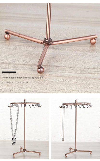 rotatable jewelry holder with multiple hooks