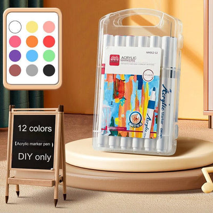 Vibrant Acrylic Markers Set - Water-Based, Quick-Drying, Non-Toxic Markers for Kids & Adults - Perfect for Art Projects, Crafting, and Coloring - 12 to 48 Colors