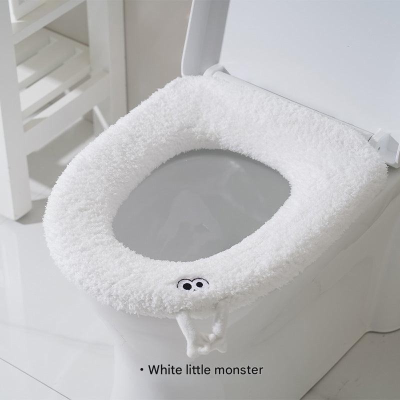 Close-up of soft plush material Toilet Cover