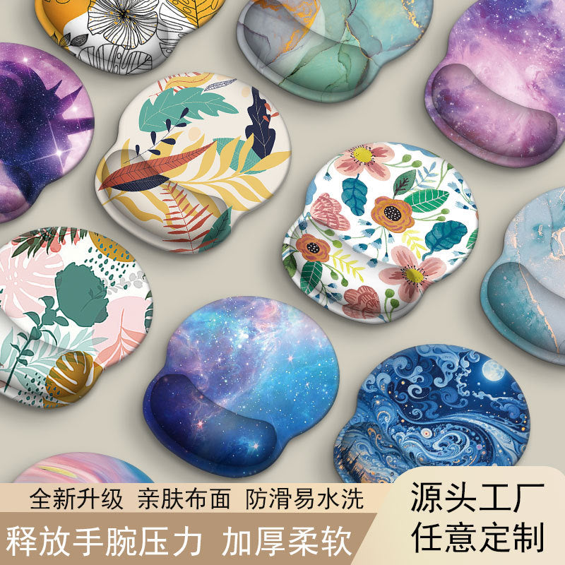 Custom Memory Foam Wrist Support Mouse Pad & Keyboard Rest for Ergonomic Comfort - Vibrant Designs