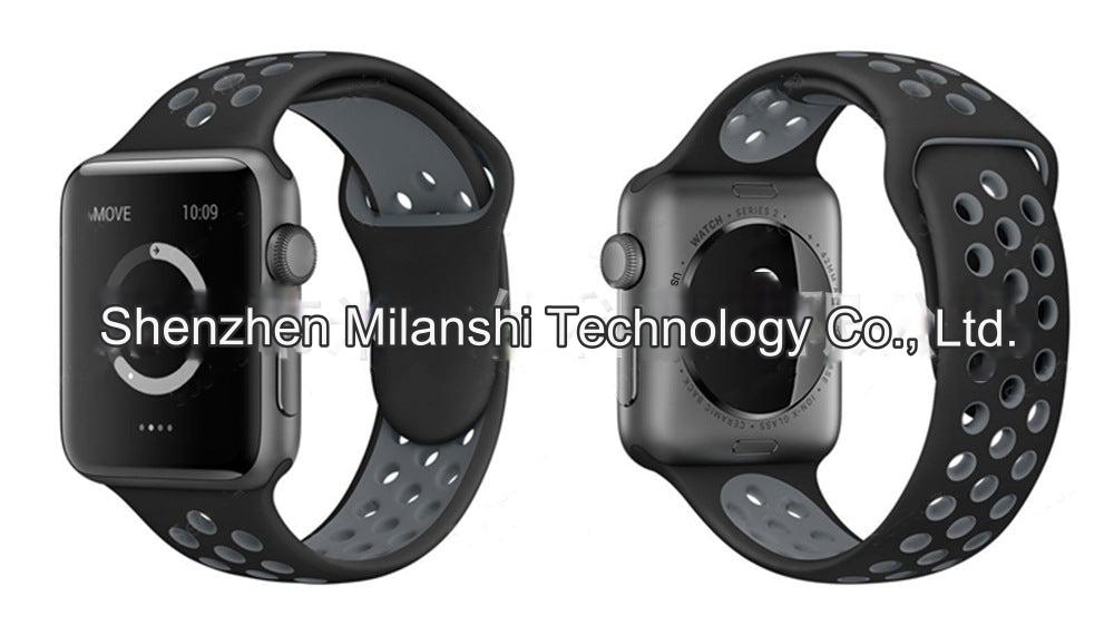 Dual Color Silicone Sport Band for Apple Watch Series 6, 7, 8, SE and Ultra - Comfortable & Durable