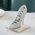 Silver Textured High Heel Shoe (Pack of 1)