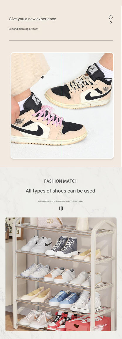 Adjustable elastic lace clips for sneakers