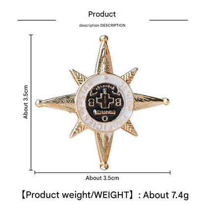 High-quality alloy brooch detailed view