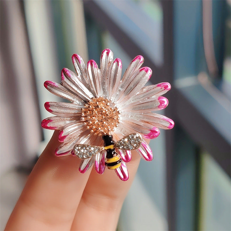 Vibrant Floral Enamel Brooch Pin Multi-color