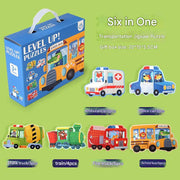 Colorful Box Vehicle Set + Storage Bag (Pack of 1)