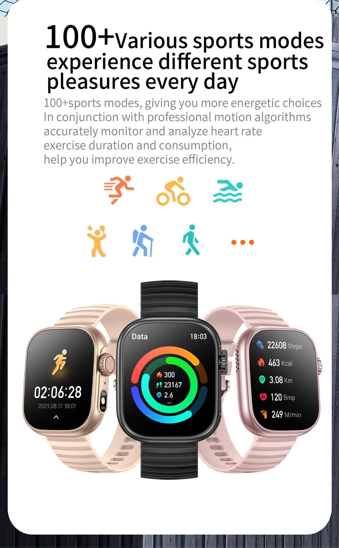 Smartwatch display on wrist showing notifications