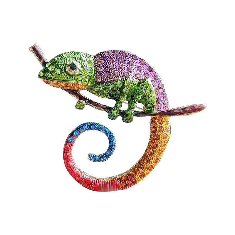 Lizard Brooch with Color Effects