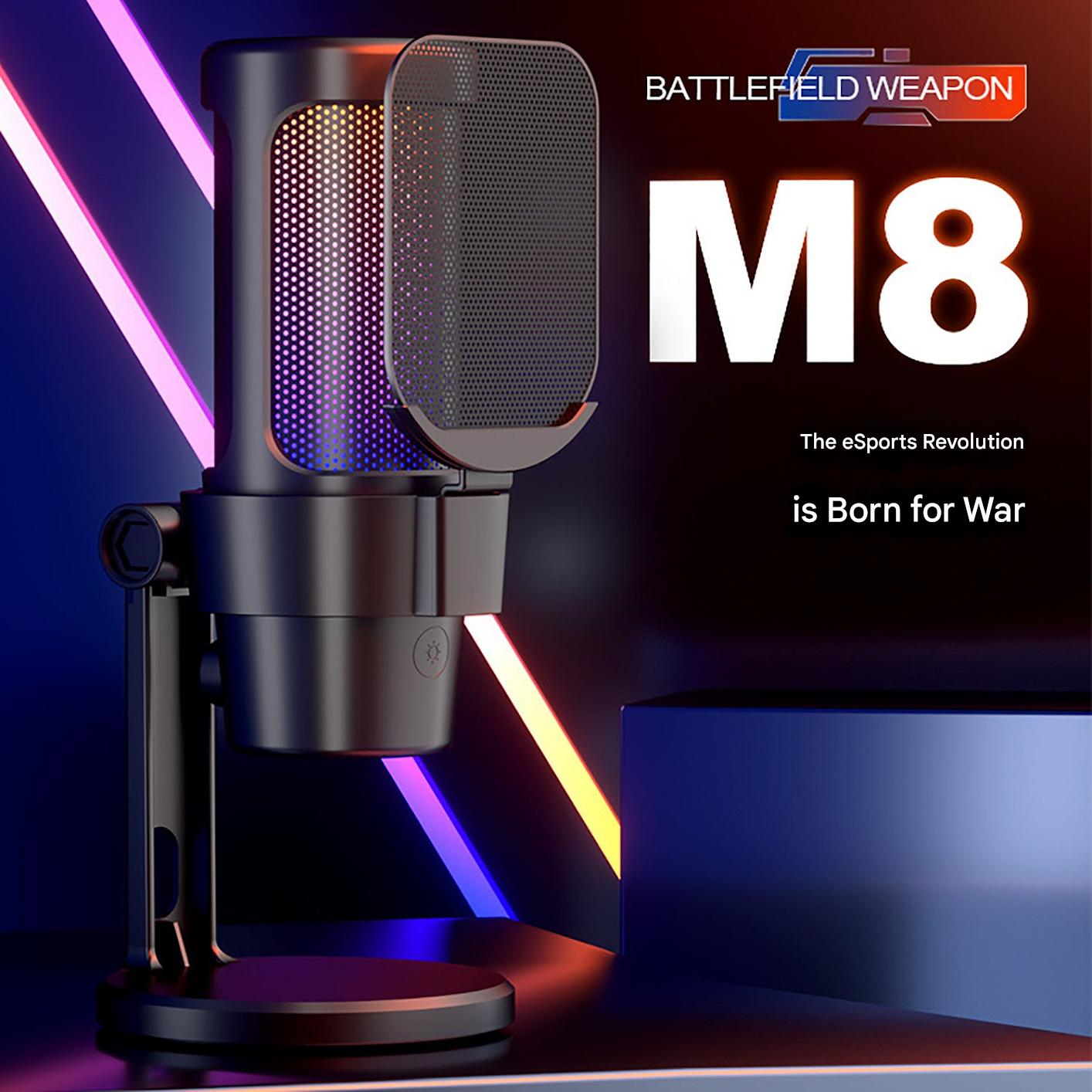 USB Live Streaming Microphone with Colorful Lights image 9