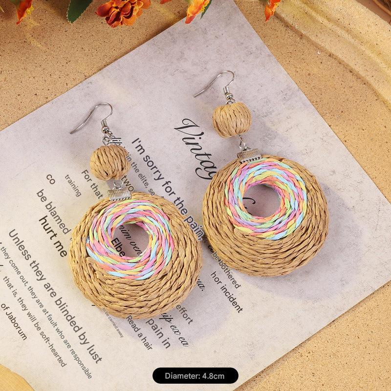 Handcrafted rattan earrings for stylish women