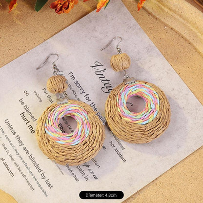 Handcrafted rattan earrings for stylish women